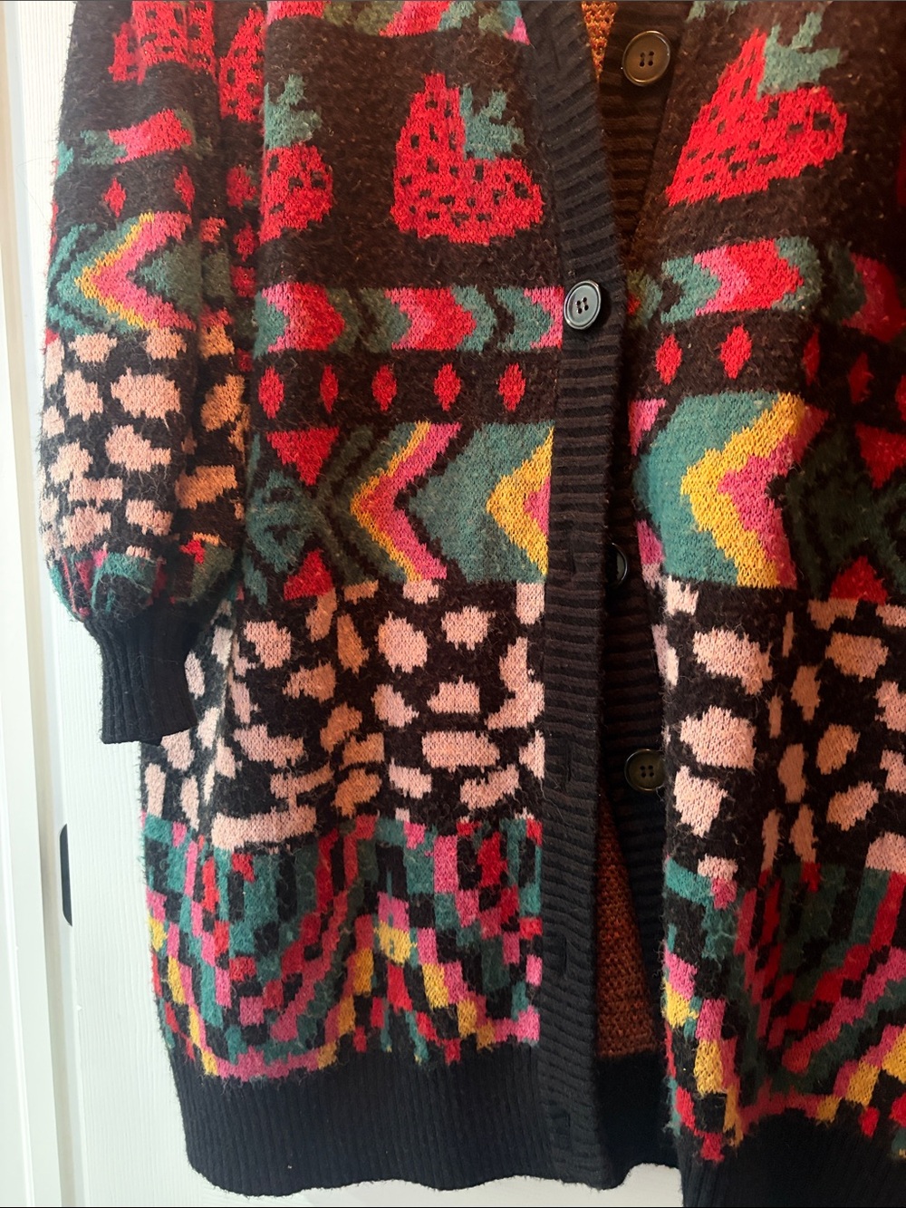 FARM Rio Vibrant Multicolor Geometric Knit Cardigan - Picture 3 of 6